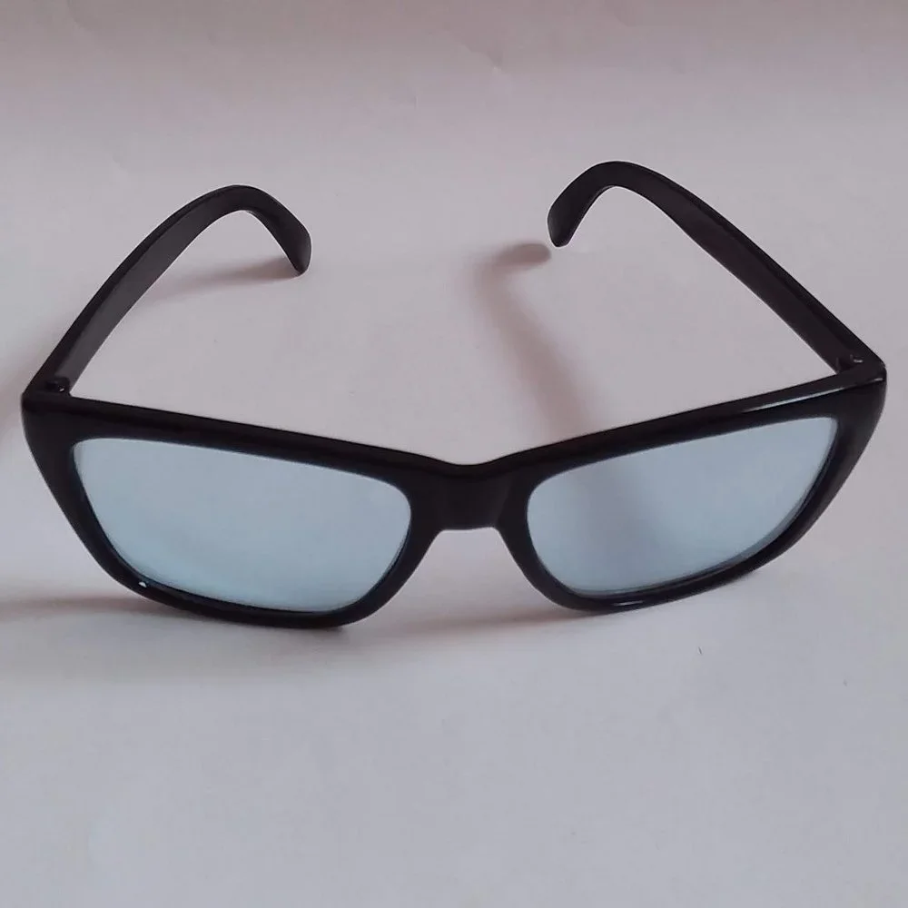 Men's Black Sunglasses with Light Blue Lenses